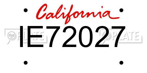 IE72027 California License Plate
