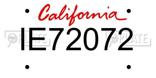 IE72072 California License Plate