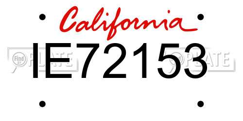 IE72153 California License Plate