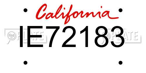 IE72183 California License Plate