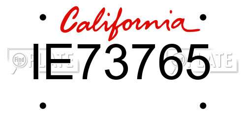 IE73765 California License Plate