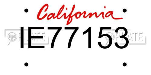 IE77153 California License Plate
