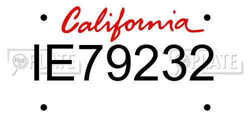 IE79232 California License Plate