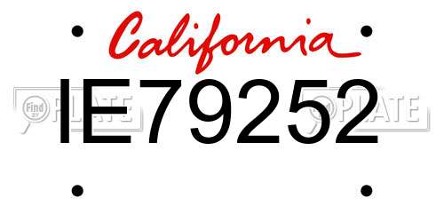 IE79252 California License Plate
