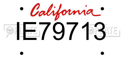 IE79713 California License Plate