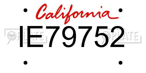 IE79752 California License Plate
