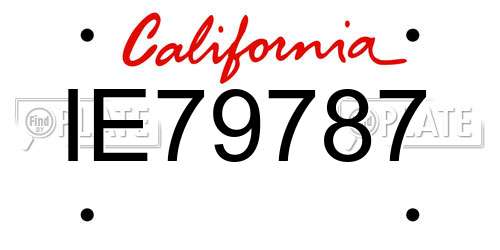 IE79787 California License Plate