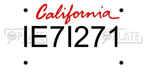IE7I271 California License Plate