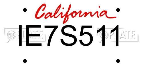 IE7S511 California License Plate