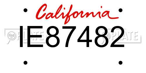 IE87482 California License Plate