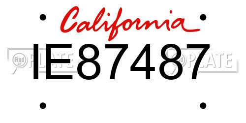 IE87487 California License Plate
