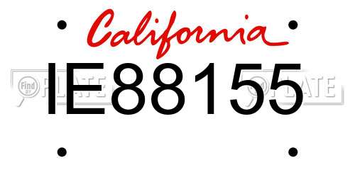 IE88155 California License Plate