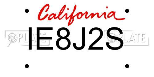 IE8J2S California License Plate