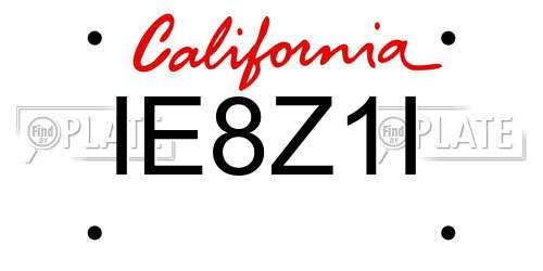 IE8Z1I California License Plate