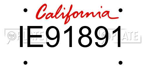 IE91891 California License Plate