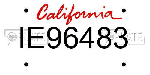 IE96483 California License Plate