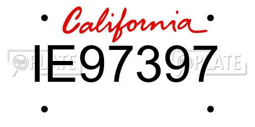 IE97397 California License Plate