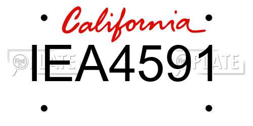 IEA4591 California License Plate