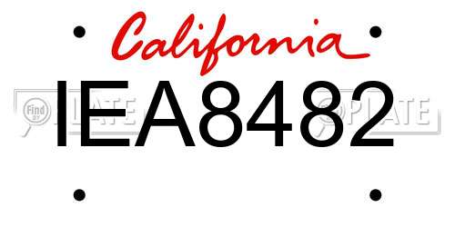 IEA8482 California License Plate