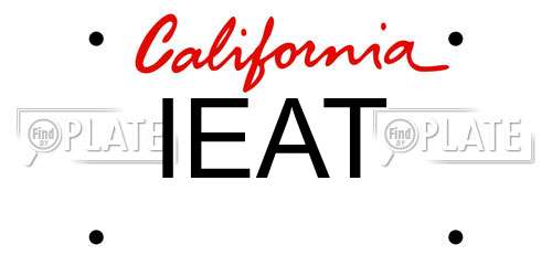 IEAT California License Plate