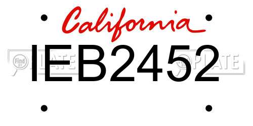 IEB2452 California License Plate