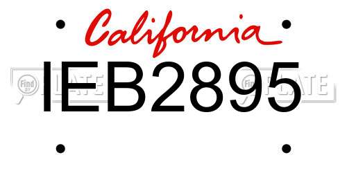 IEB2895 California License Plate