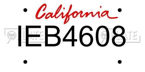 IEB4608 California License Plate