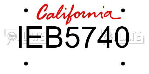 IEB5740 California License Plate