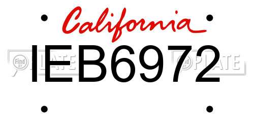 IEB6972 California License Plate