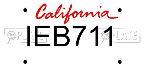 IEB711 California License Plate
