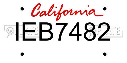 IEB7482 California License Plate