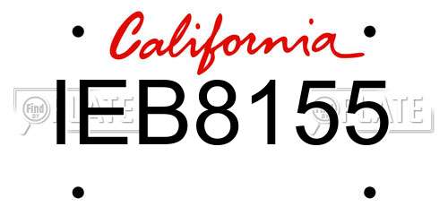 IEB8155 California License Plate