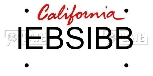 IEBSIBB California License Plate