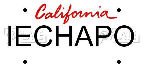IECHAPO California License Plate