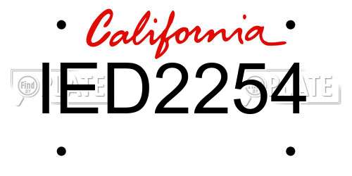 IED2254 California License Plate