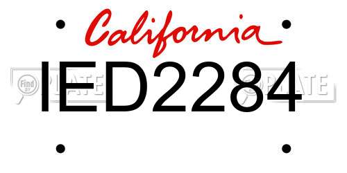 IED2284 California License Plate