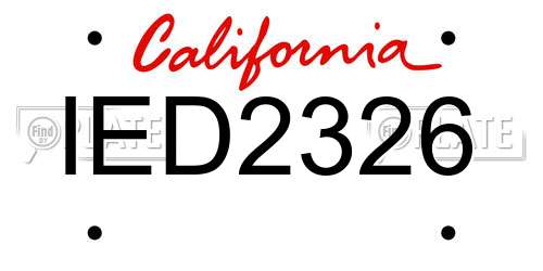 IED2326 California License Plate