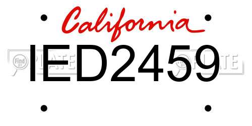 IED2459 California License Plate