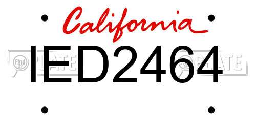 IED2464 California License Plate