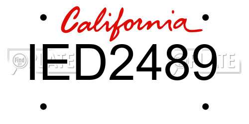 IED2489 California License Plate