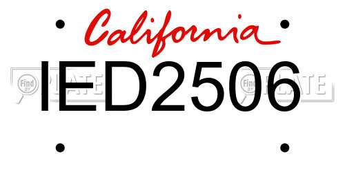 IED2506 California License Plate