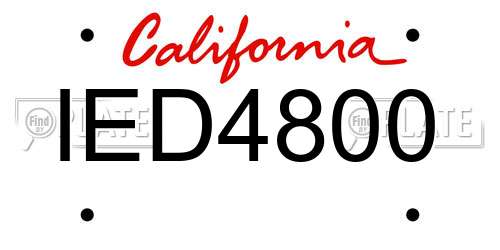 IED4800 California License Plate