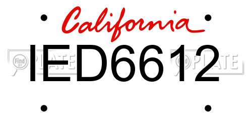 IED6612 California License Plate