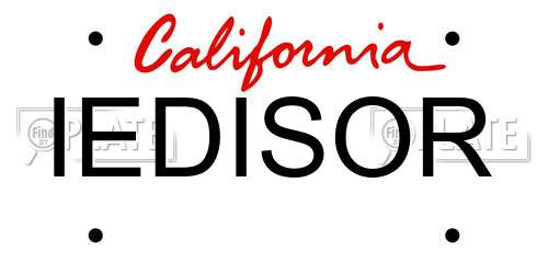IEDISOR California License Plate