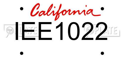 IEE1022 California License Plate