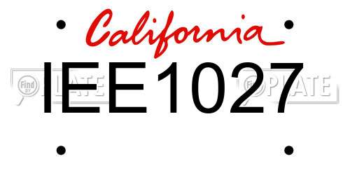 IEE1027 California License Plate