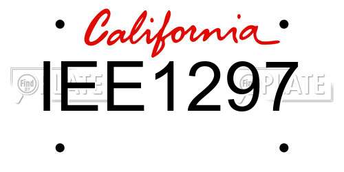 IEE1297 California License Plate