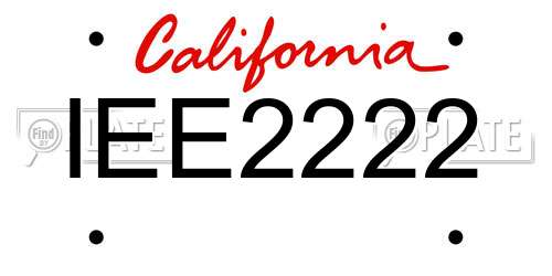 IEE2222 California License Plate