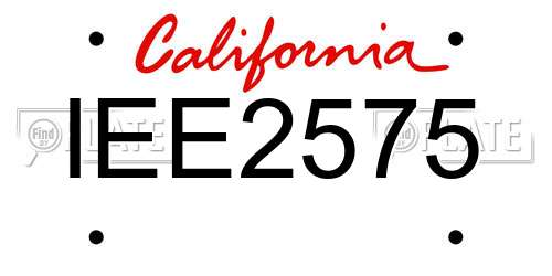 IEE2575 California License Plate