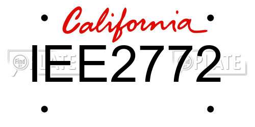 IEE2772 California License Plate